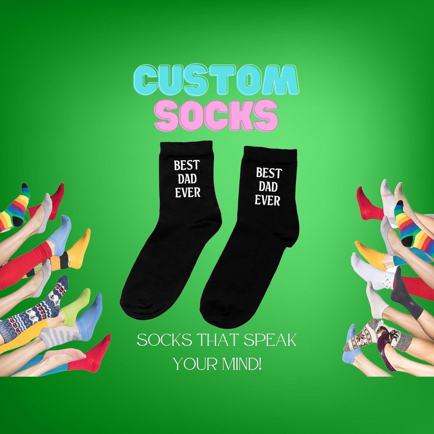 Custom Socks with Your Text – Personalized Funny Gift for Dad, Husband, or Friends – Unique Father's Day, Christmas or Birthday Present for Men & Women - Image 2