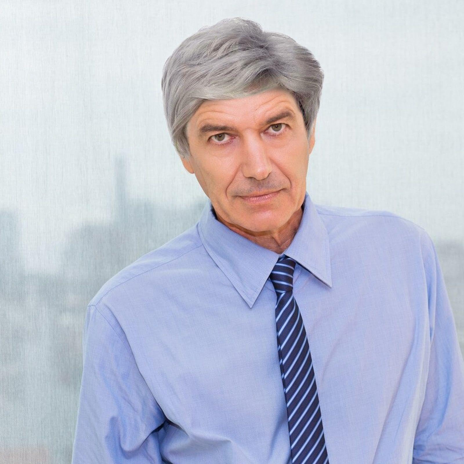 1 Pezzo Di Capelli Corti Grigi, Rete Per Capelli, Personalità Bella, Parrucca Da Uomo Creativa, Oggetti Di Ruolo, Decorazione Di Pettinatura Quotidiana.