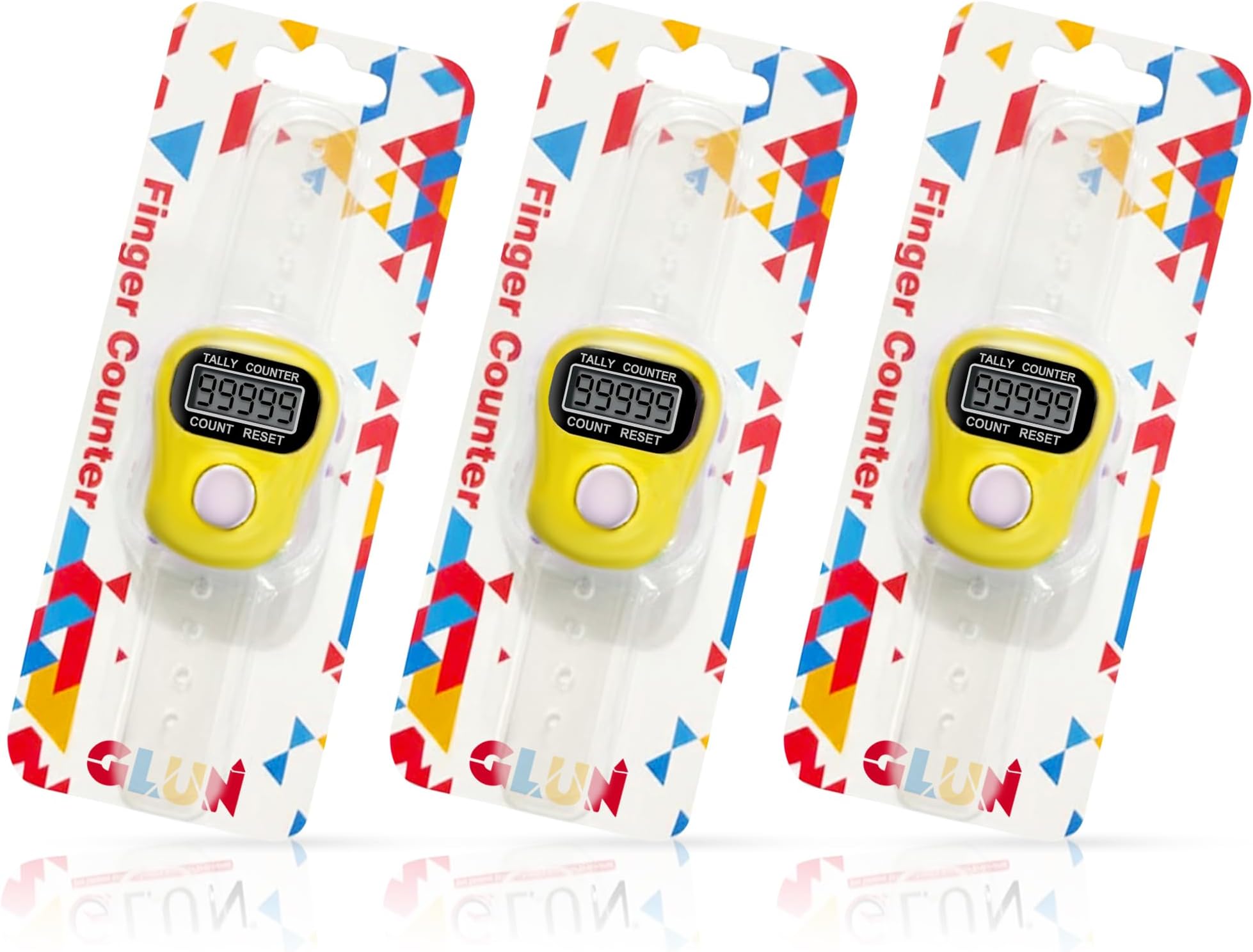 GLUN® Multiuse Finger Counter Portable Hand Finger Counting Machine Digital Head Electronic Tally Counter Pack of 3