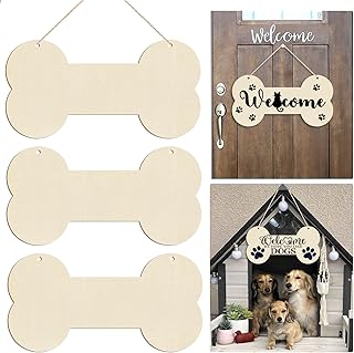 Large Size 12" Wooden Bones Ornaments to Paint, Bones Wooden DIY Blank Unfinished Christmas Round Wood Discs Ornament for Crafts Hanging Decorations(3PCS)