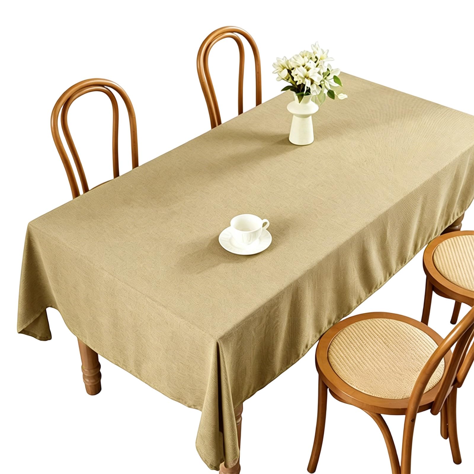 PANGBOER Tablecloth Heatproof for Family Gatherings Outdoor Event Simple Polyester Tablecloth