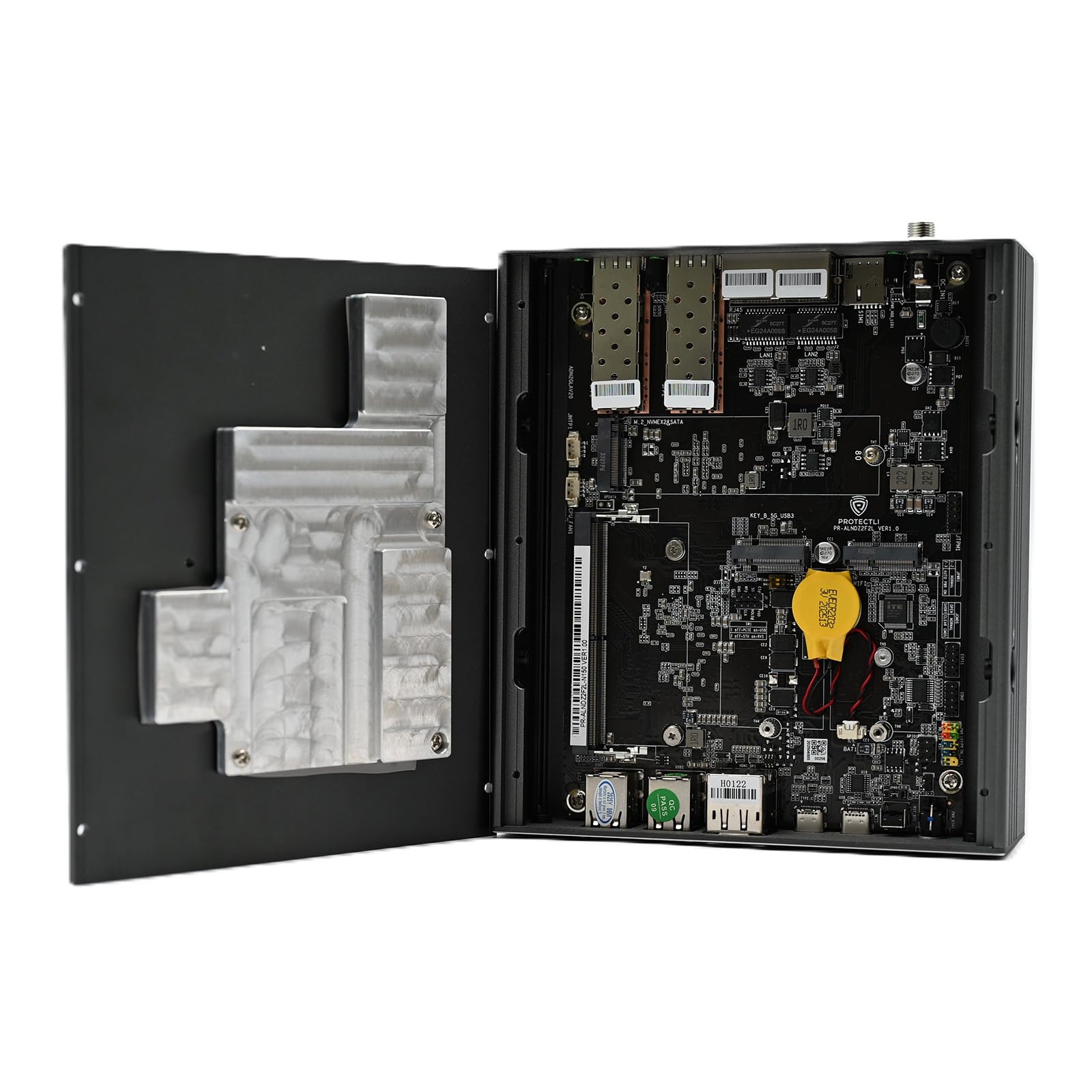 Protectli Vault Pro VP2440 (with coreboot) - 4 Port, Micro Appliance/Mini PC - Intel N150, 2X 10G SFP+ NICs, 2X 2.5G NICs, DDR5 RAM, 32GB eMMC on-Board, M.2 SATA SSD Storage, AES-NI, Barebones