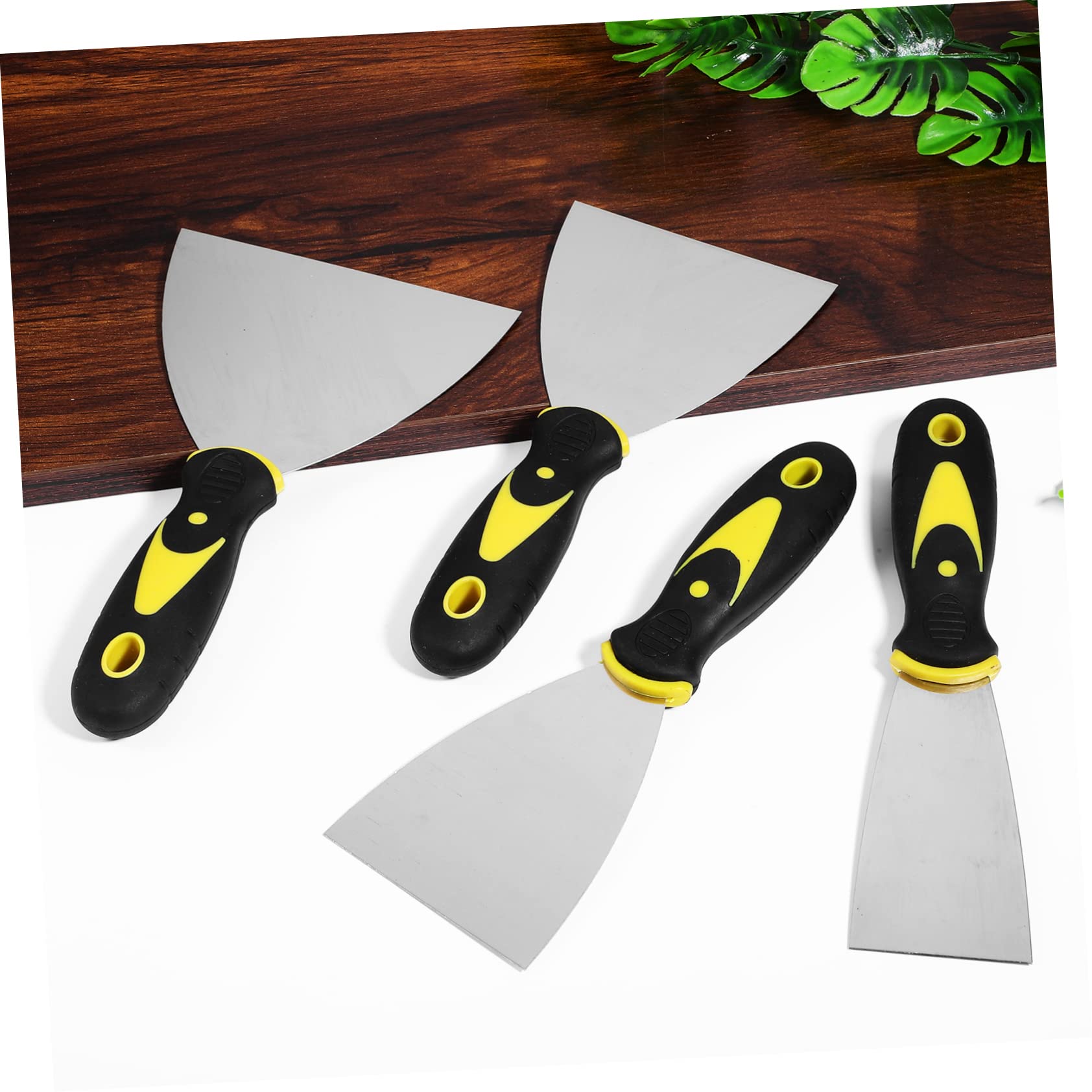 WOONEKY Spatole per Stucco Professionali Set 8 Pezzi in Acciaio Inossidabile Flessibili per Rimozione Graffi con Manico Utensili per Pareti e Riparazioni Murarie