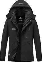 Jaqueta de esqui masculina à prova d'água, casaco de inverno, quente, com capuz, à prova de vento, corta-vento