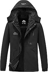 Jaqueta de esqui masculina à prova d'água, casaco de inverno, quente, com capuz, à prova de vento, corta-vento