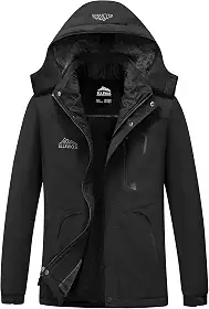 Jaqueta de esqui masculina à prova d'água, casaco de inverno, quente, com capuz, à prova de vento, corta-vento