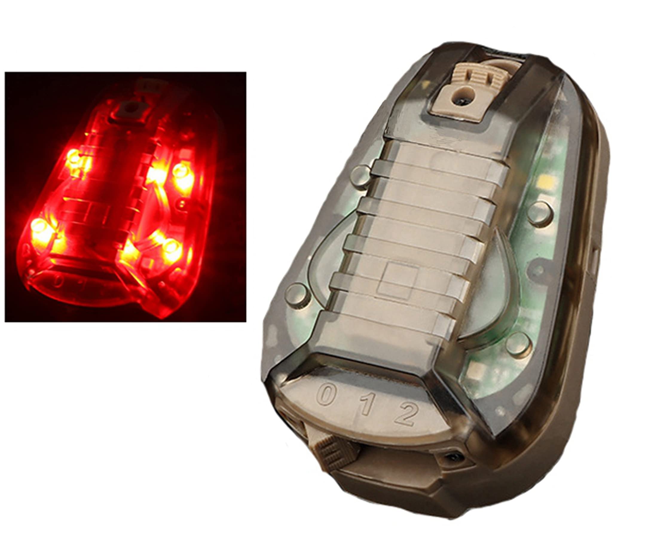 Taktisches Helmlicht, wasserdichte Airsoft Helm grün-rot Stroboskop-Signal-Lampe Helmlampen