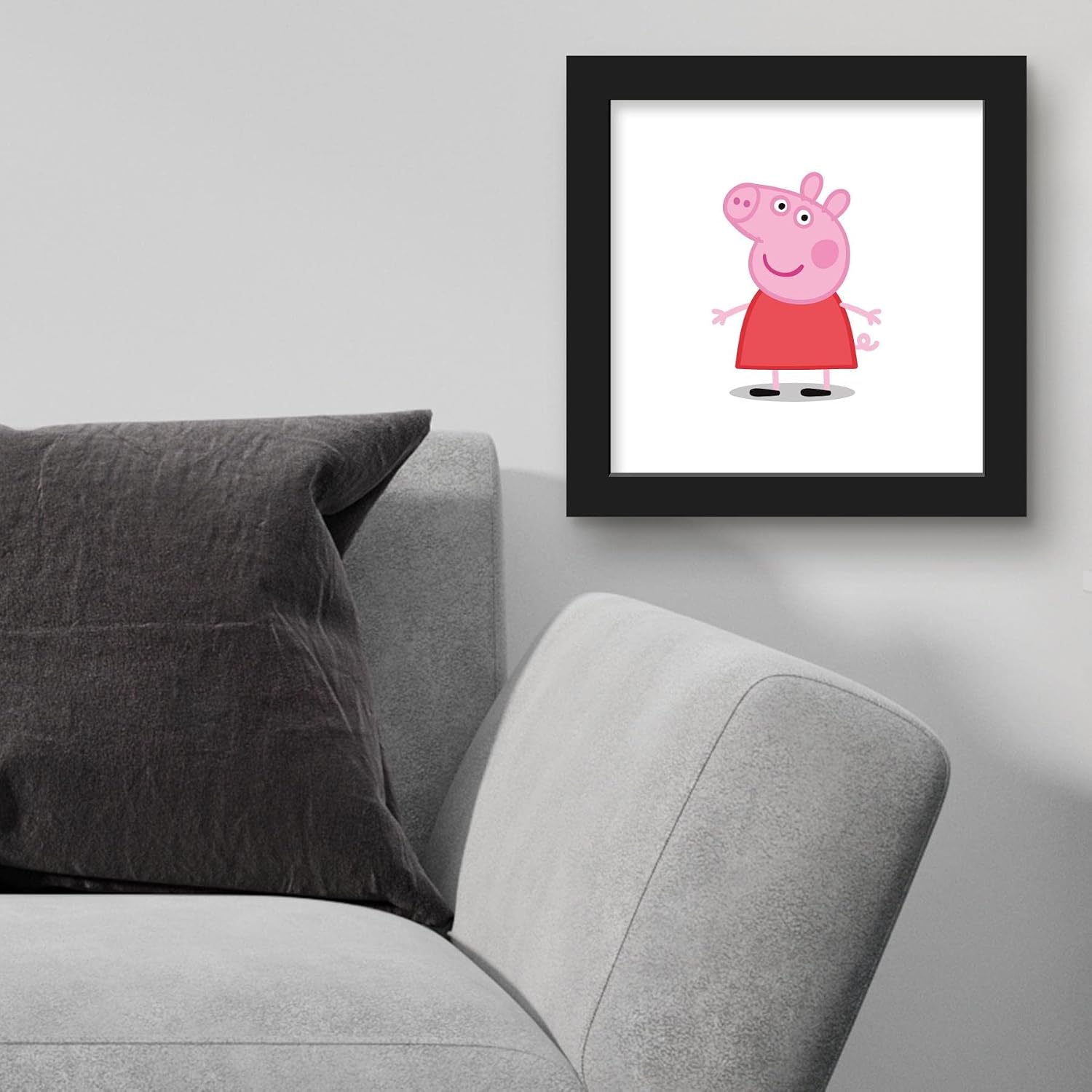 Trends International Gallery Pops Peppa Pig - Peppa Wall Art Wall Poster, 12" x 12", Black Framed Version