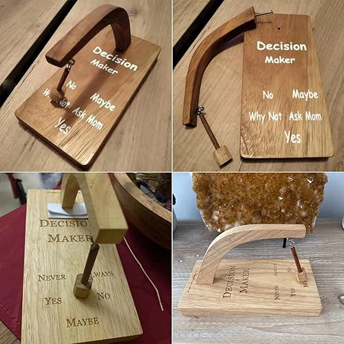 Miniatura 4 de MSUIINT Tomador de decisiones, balancea el péndulo estándar y encuentra la respuesta a tu pregunta, selector magnético oscilante creativo de madera,