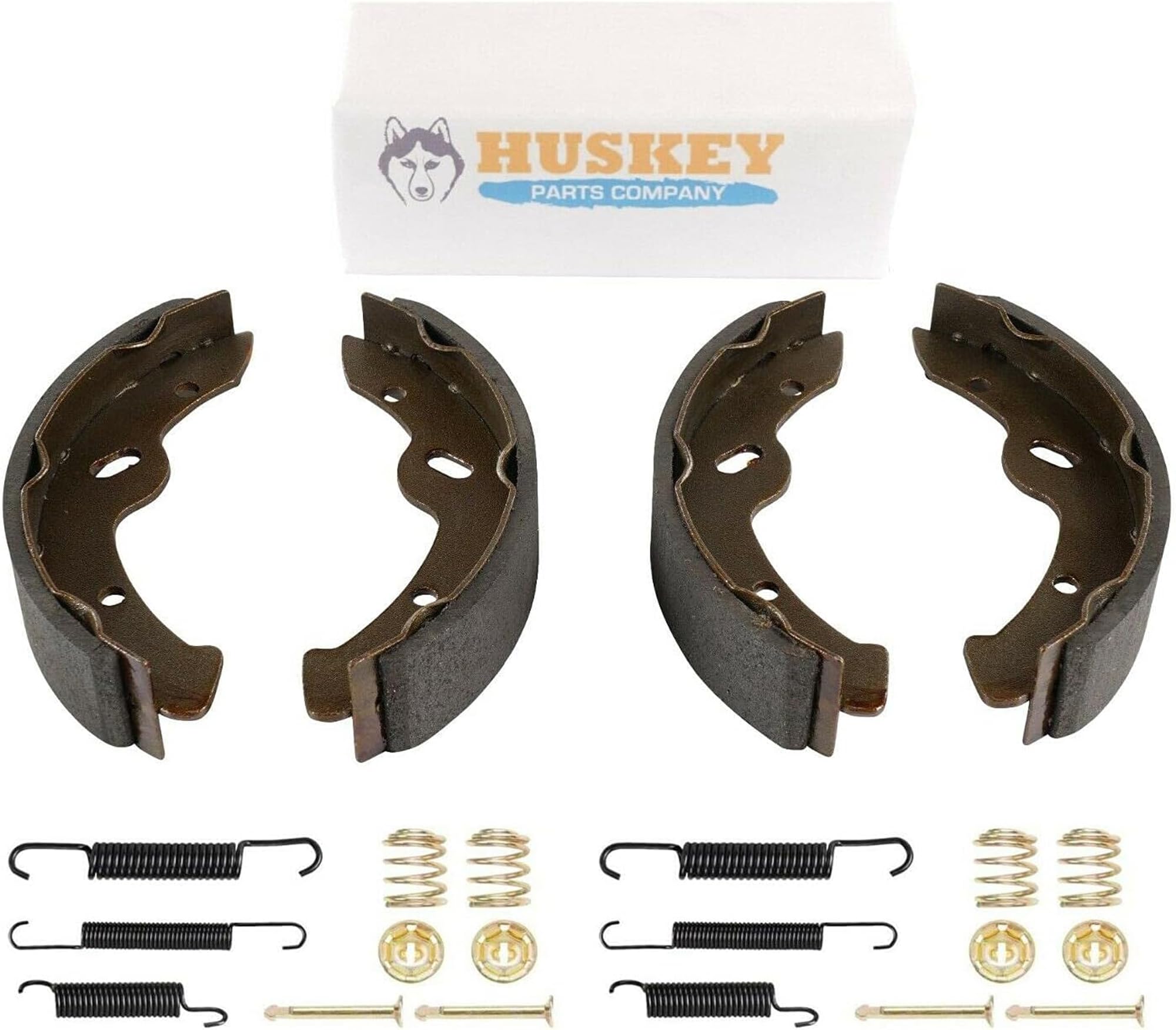 Huskey Golf Cart 4X Brake Shoes & Spring Kit Compatible with Yamaha G9 (93+) G14, G16, G19, G20, G21, G22, OEM # JN6-F5331-01-00, JN3-F5330-00-00, JN3