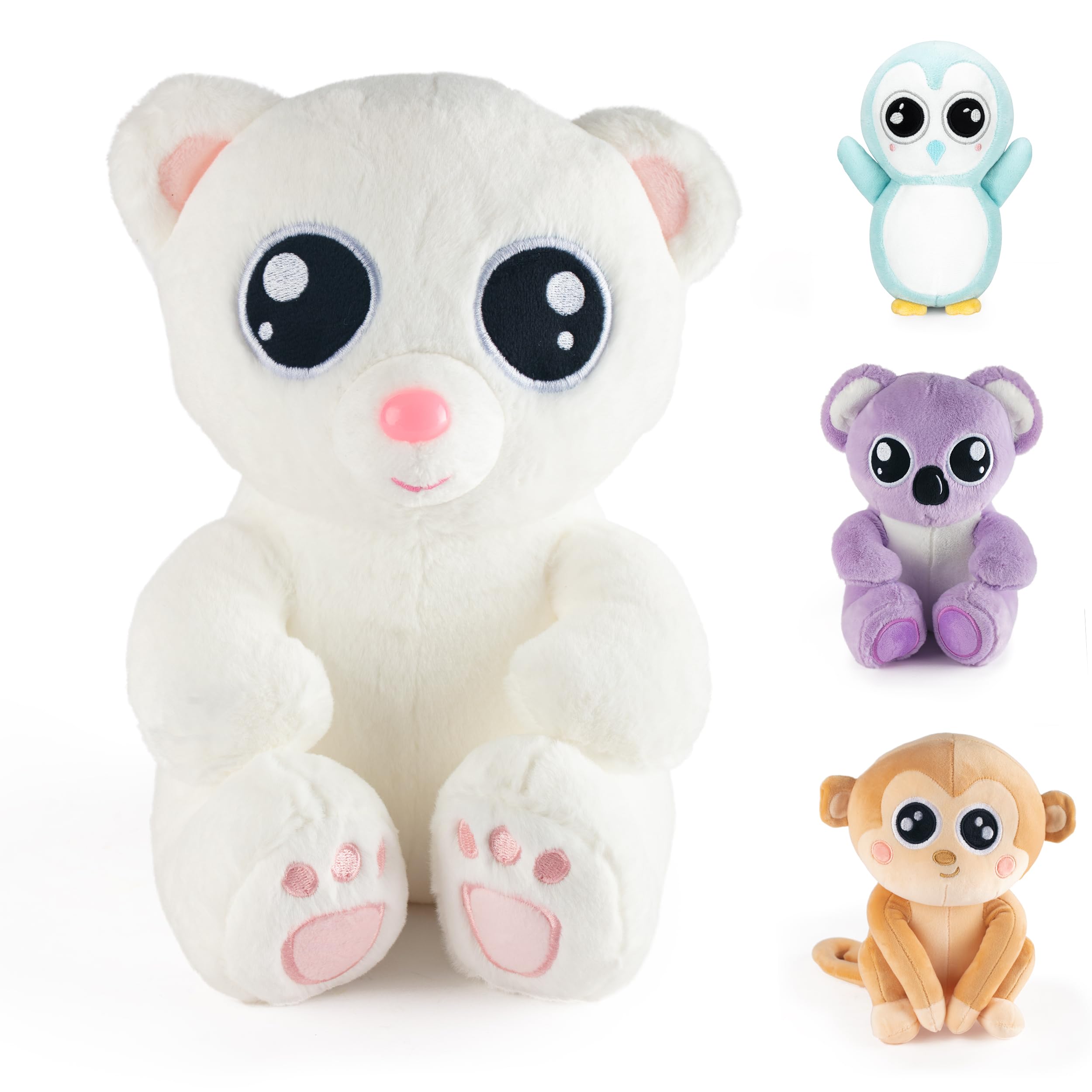 PretziPals Plush White Teddy Bear - Stuffed Animal - 12 inches