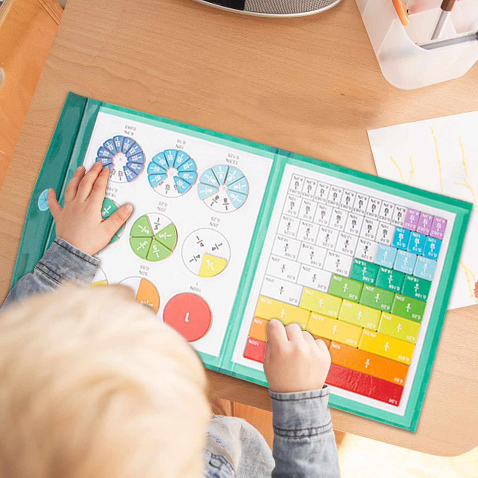 Générique Puzzle di frazioni magnetiche, cerchi frazioni magnetiche - Puzzle educativo di cerchi di piastrelle di frazione,apprendimento per le manipolazioni matematiche per la scuola pri