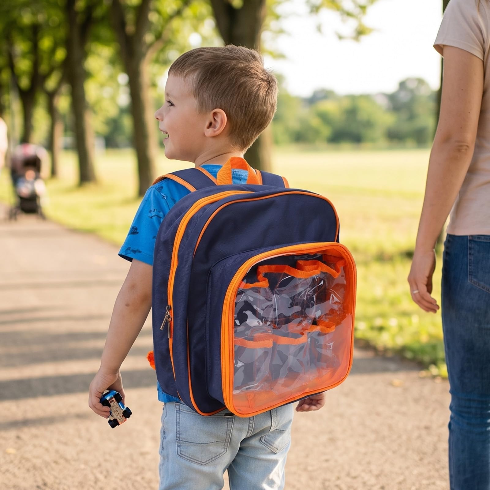 Dpofirs Bolsa de Almacenamiento para Coches de Juguete, 6 Bolsas Transparentes con Cremallera, Correa Acolchada para el Hombro, Organizador Portátil con Doble Cremallera y Compartimentos