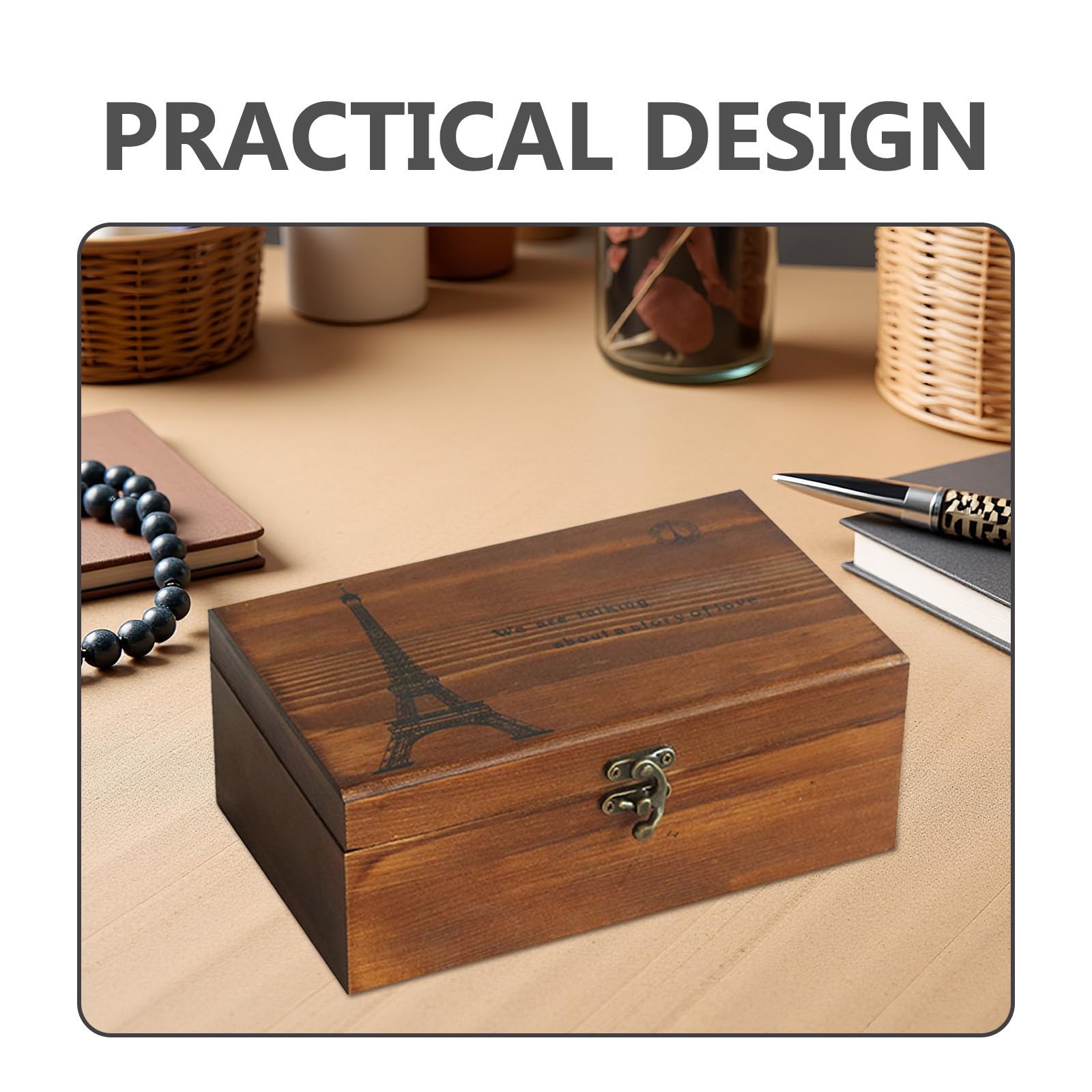 WRITWAA 2 Piezas Caja de Costura de Madera para Almacenamiento de Agujas y Hilos Vintage Portátil y Duradera para Uso Doméstico y Manualidades