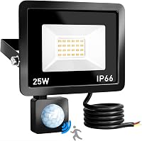 Brightown LED Mozgásérzékelős Reflektor 25W 2200LM IP66 Vízálló Kültéri Lámpa 6000K Hideg Fehér 24 LED Kerthez Udvarhoz Raktárhoz 1