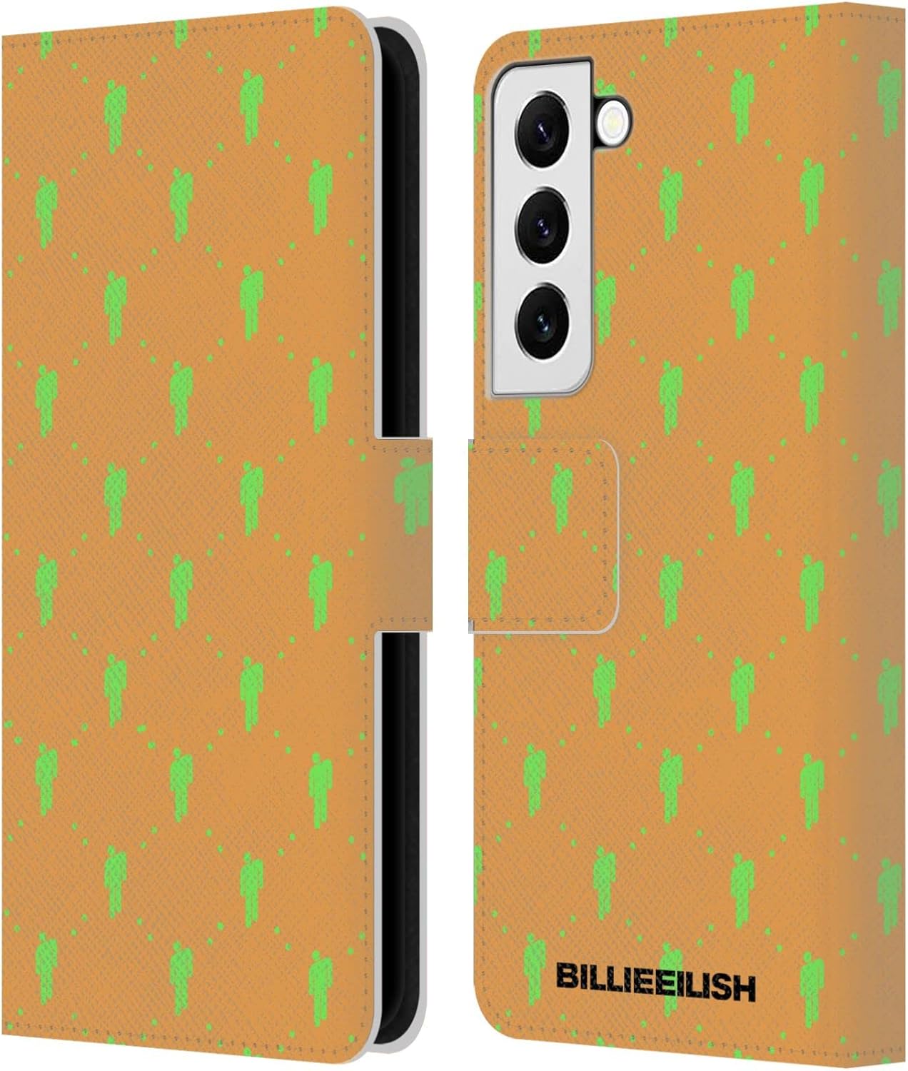 Head Case Designs Officially Licensed Billie Eilish Blohsh Pattern Key Art Leather Wallet Case Compatible with Samsung Galaxy S22 5G