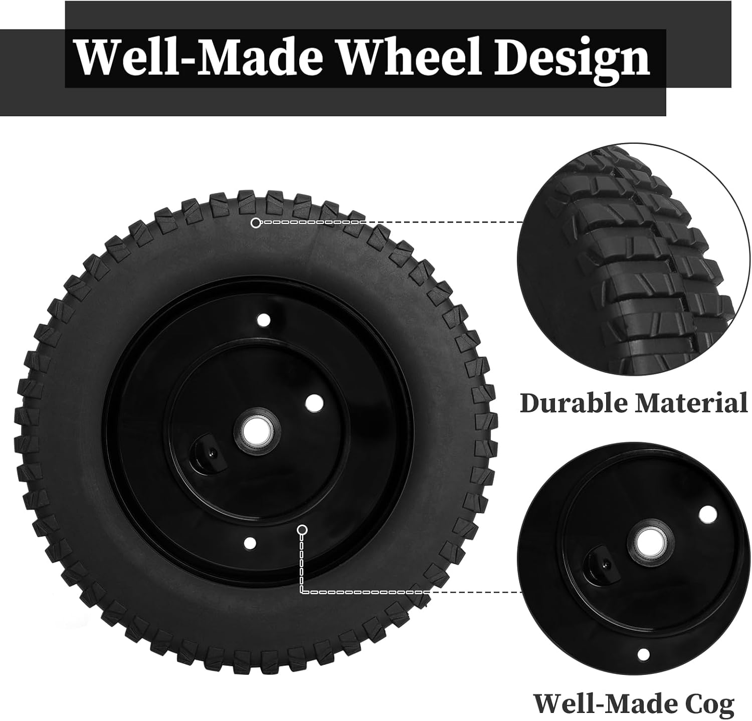 734-2010 Lawn Mower Wheels Compatible with Cub Cadet SRC621 SR621 Self Propelled Mower, Craftsman Push Mower, MTD Mowers, Replace 734-2010B 734-2010A, 2 Pack