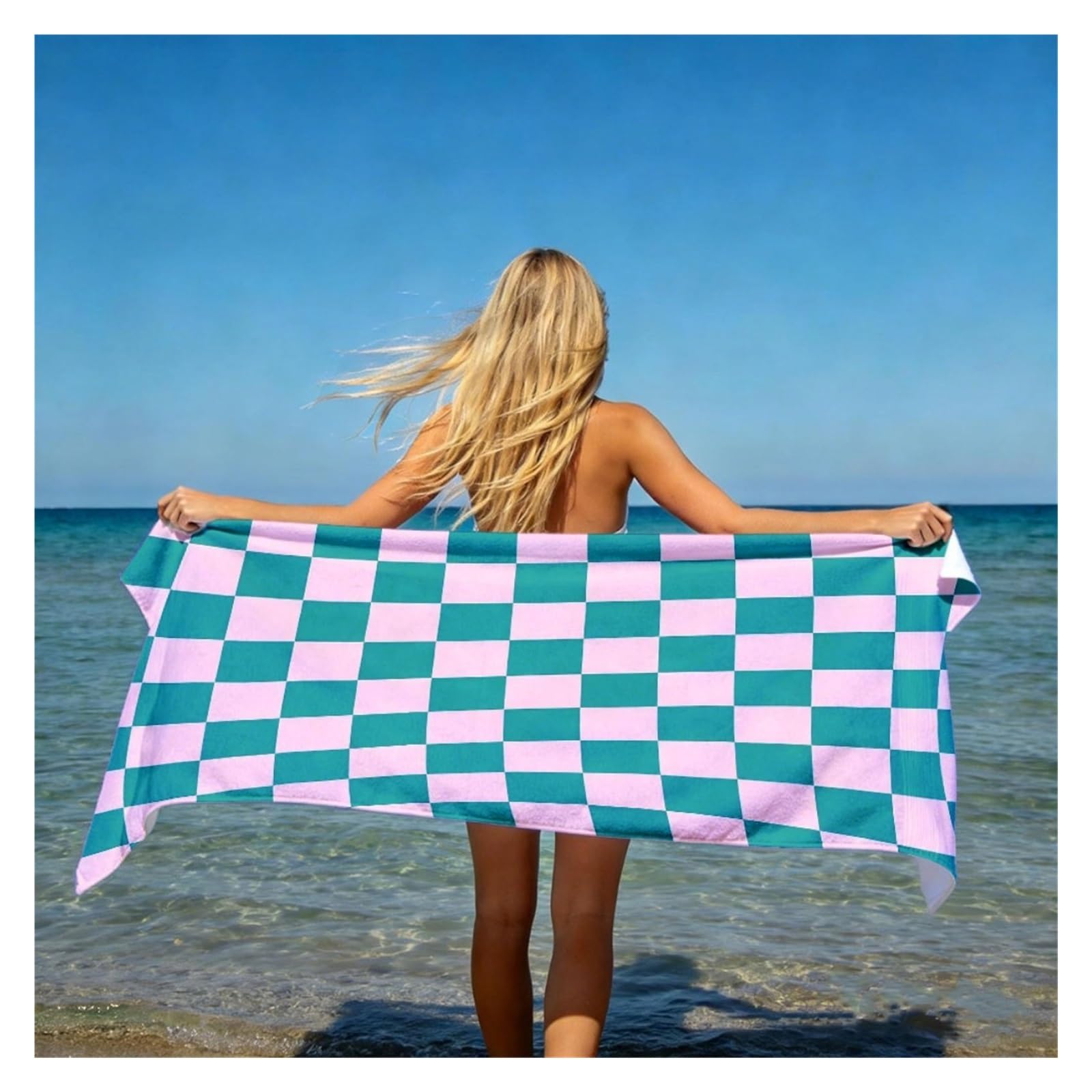 Toalla de Playa Microfibra Gran tamaño, Abrigo Suave y Ligero for Viajes Acampada(90x180cm(35x71in))