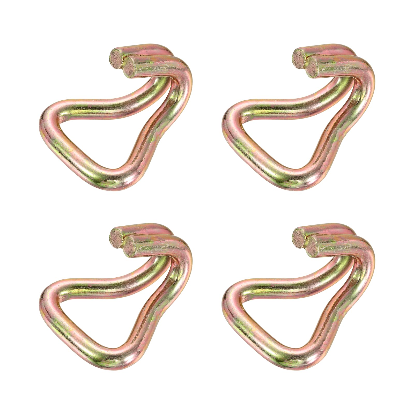 QUARKZMAN 4pz Doppio J Gancio 11.8mm Dia 11023lbs Cricchetto Cinturino Fissaggio Gancio per 2" Fissaggio Cinghie Matrimonio Auto Camion Rimorchi Doppio Riga Ganci Legatore Accessori
