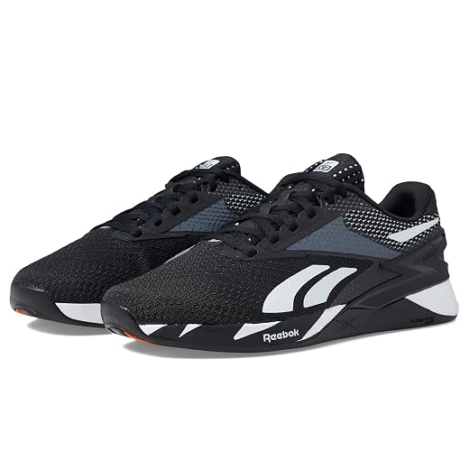 Reebok Unisex Nano X3 Cross Trainer, Black/White/Smash Orange, 7 US Men