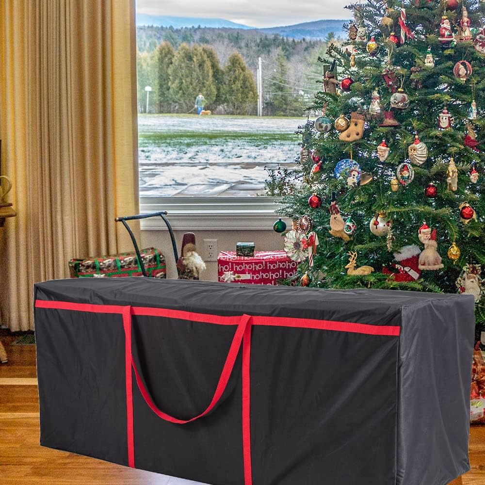 PHITRIC Christmas Tree Storage Bag 9 ft, Large Black Christmas Tree Storage Box Fits 9 FT Artificial Disassembled Tree Heavy Duty Xmas Storage Container