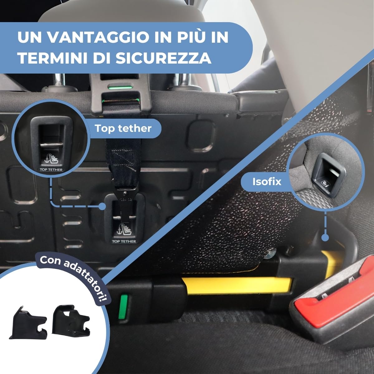 Mobiclinic®, Seggiolino Auto, ISOFIX, Girevole 360º, I-Size ECE R129, Top Tether, Gruppo 0/1/2/3, Convertibile, 0 a 36kg, Cintura 5 punti, 0 a 12 Anni, Regolabile, Reclinabile in 3 Posizioni, Pandafix