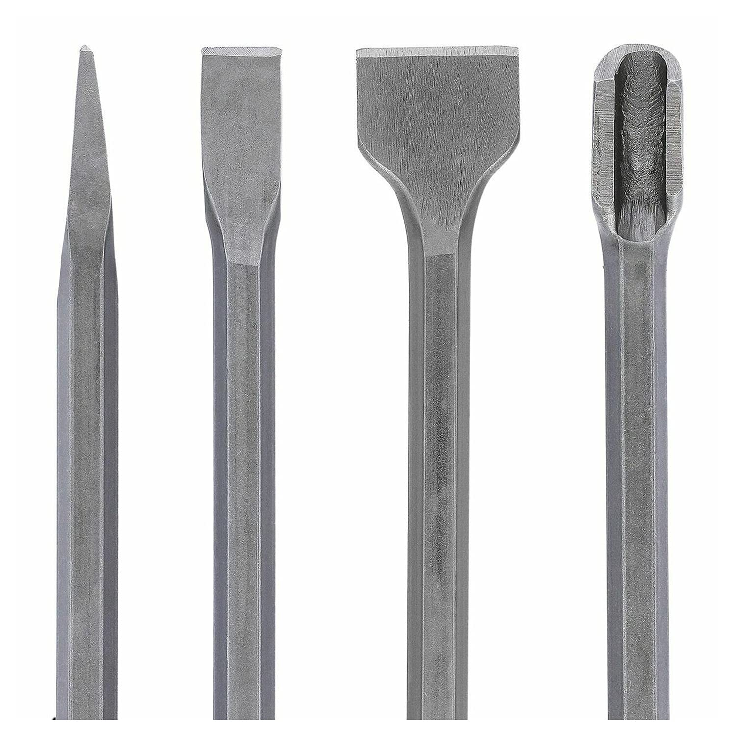 WELLCUT WC-CHISEL4 4-częściowy zestaw dłut płaskoostrzowy młot wiertniczy z rowkiem