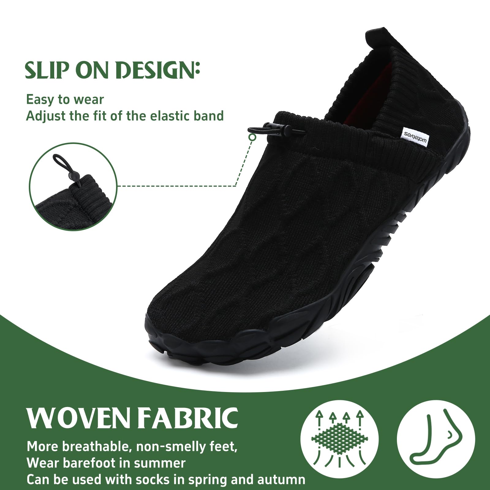 WateLves Scarpe da Donna a Piedi Nudi, Scarpe Leggere, Scarpe a Piedi Nudi, Pantofole da Uomo, con Punta Larga, Minimalista