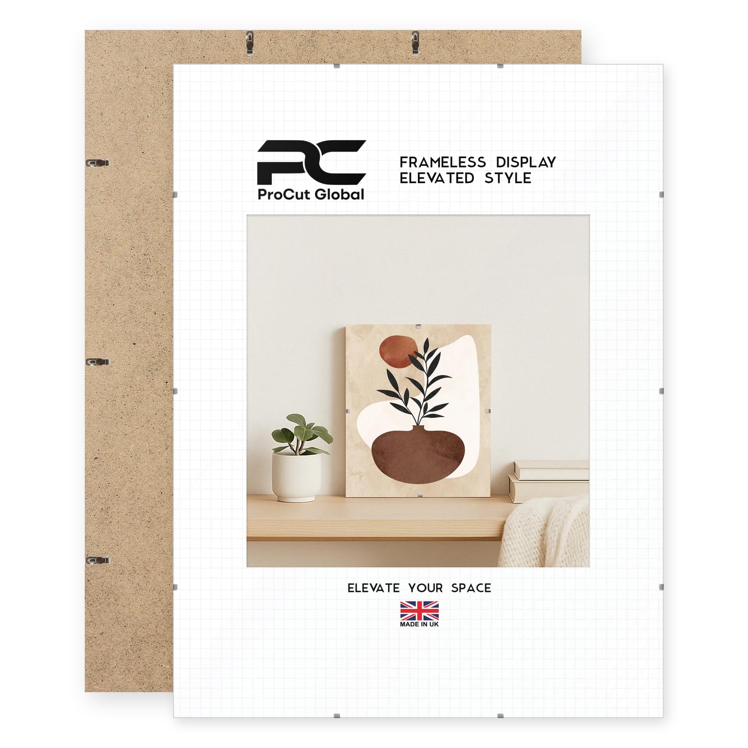 Procut Global 60x45cm Frameless Clip Picture Frames For Photos — image 1