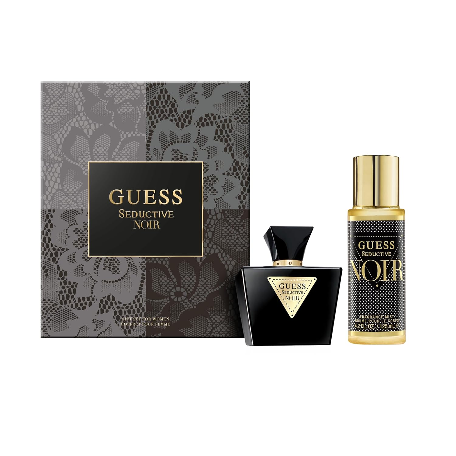 Guess Seductive Noir Women/Femme Eau de Toilette 2 Piece Gift Set – Perfume Spray 2.5 Fl. Oz. & Fragrance Mist 4.2 Fl. Oz.