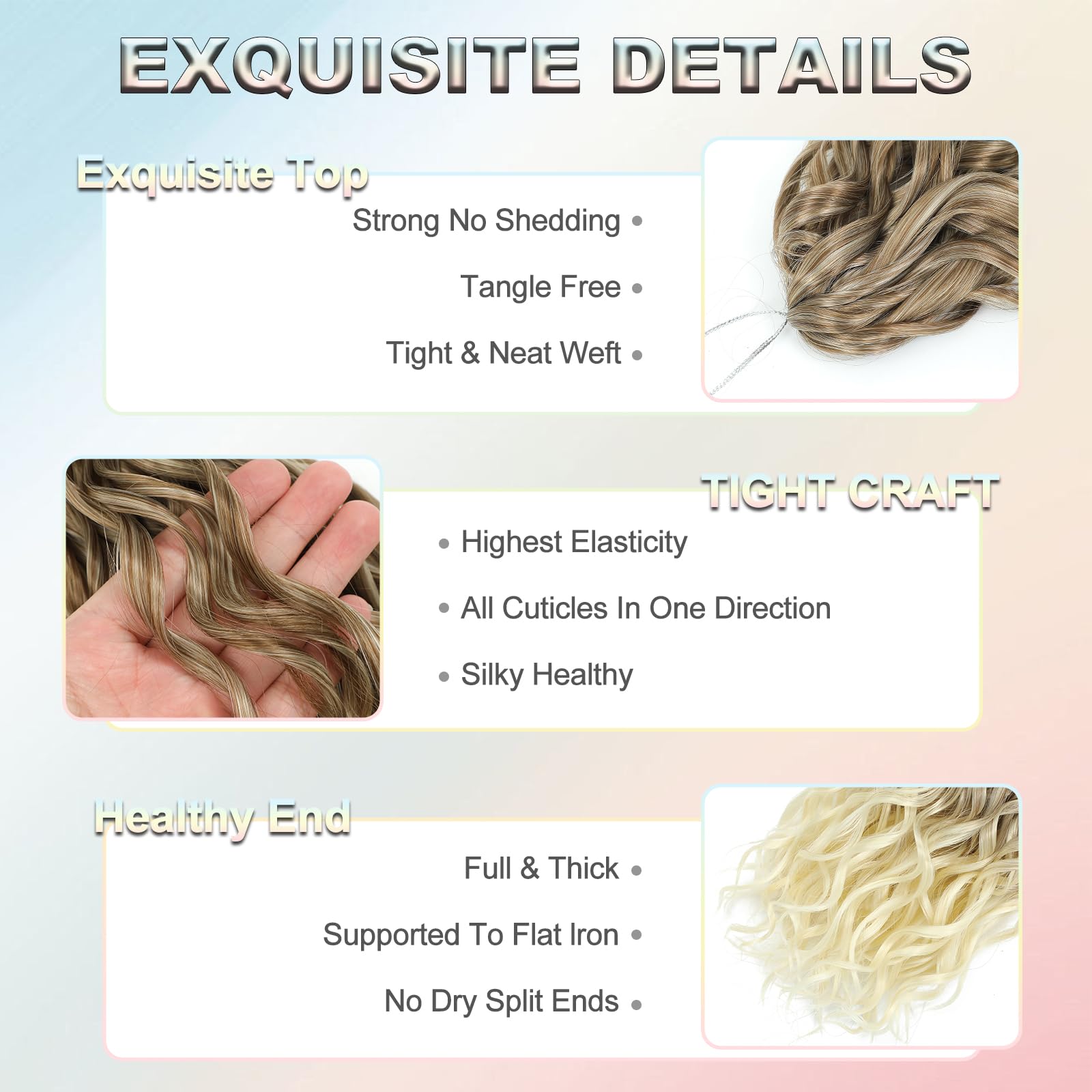 FANWYFYU 6Packs Deep Wavy Twist Crochet Braids Hair 14Inch French Curly Braiding Hair Pre-Looped Long Bohemian Crochet Hairs Water Wave Synthetic Curly Hair Extensions for Women and Girls (#62) - Image 3