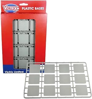 Wargames Delivered - Victrix 48 40mm x 40mm Square Plastic Bases with Bonus Miniature STL Download – Hard Plastic Wargaming Bases for Victrix Napoleonic Rules & Tabletop Miniatures