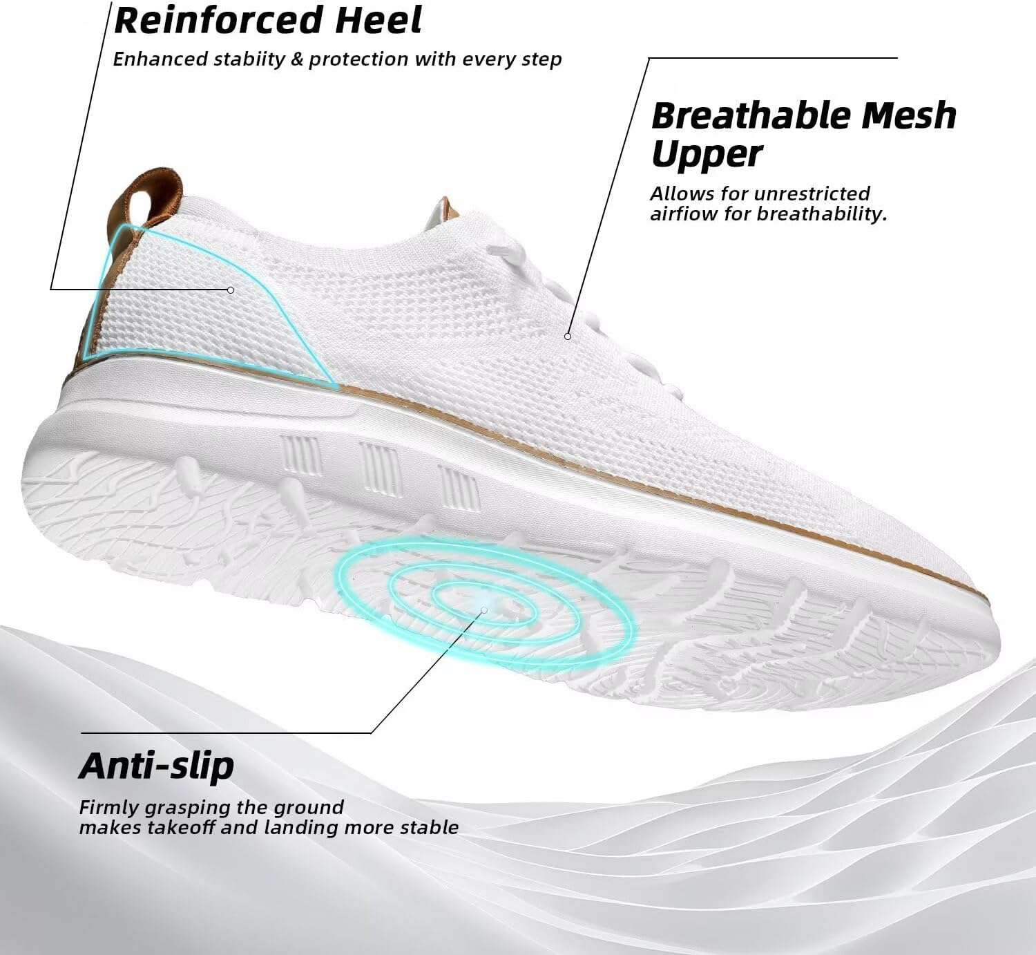 Mens Casual Dress Oxfords Shoes Fashion Mesh Business Walking Work Slip on Sneakers Comfortable Lightweight Soft Sole - Image 7