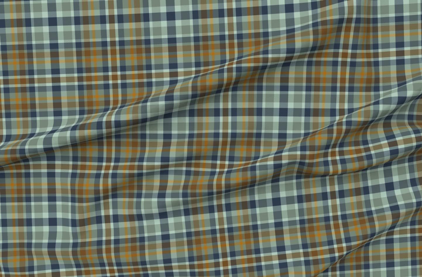 Spoonflower Fabric - Rustic Plaid Traditional Tartan Earth Tone Cabin Masculine Large Scale Printed on Petal Signature Cotton Fabric Fat Quarter - Sewing Quilting Apparel Crafts Decor