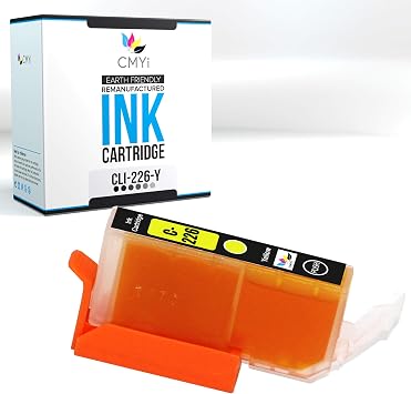 CLI-226 Yellow Replacement Ink Cartridge for Canon PIXMA iP4820, iP4920, iX6520, MG5120, MG5220, MG5320, MG6120, MG6220, MG8120, MG8120B, MG8220, MX712, MX882, MX890, MX892 Printers