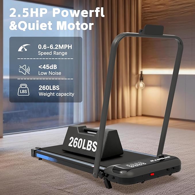 Caminadora Plegable Eléctrica 2.5 hp Inclinación 9% Negro miniatura 5