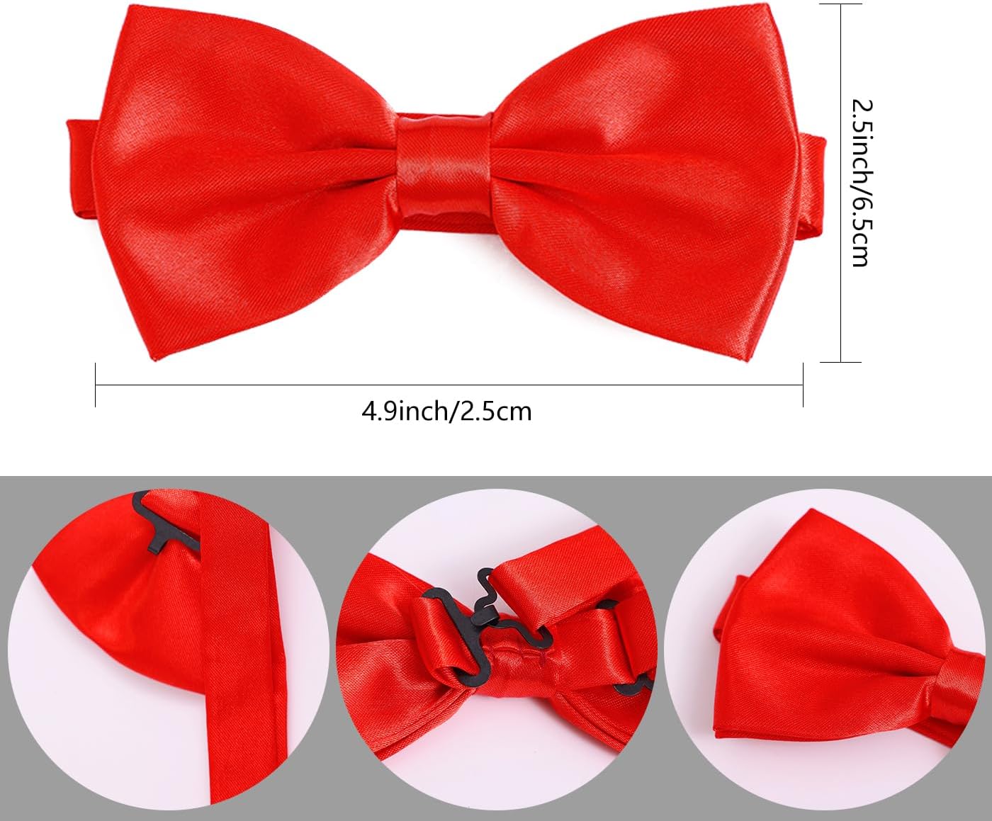 Cat Ears Headband with Hat and Bow Tie Set,Red and White Hat Headwear Cat Costume Accessorie Halloween Cosplay - Image 3