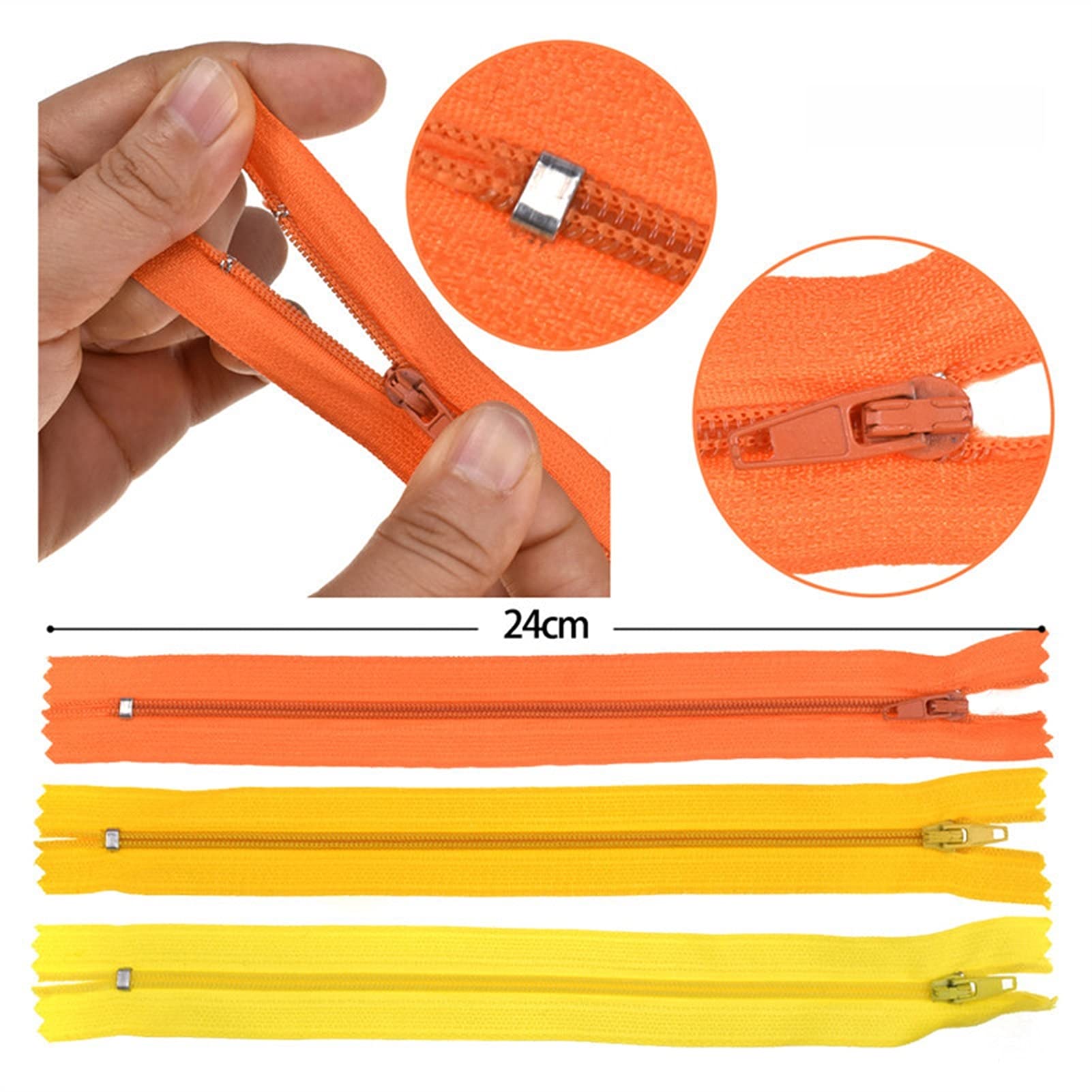 DOITEM 24pcs 20cm Cerniere a Spirale in Nylon Multicolore per Cucito e Artigianato 24 Colori