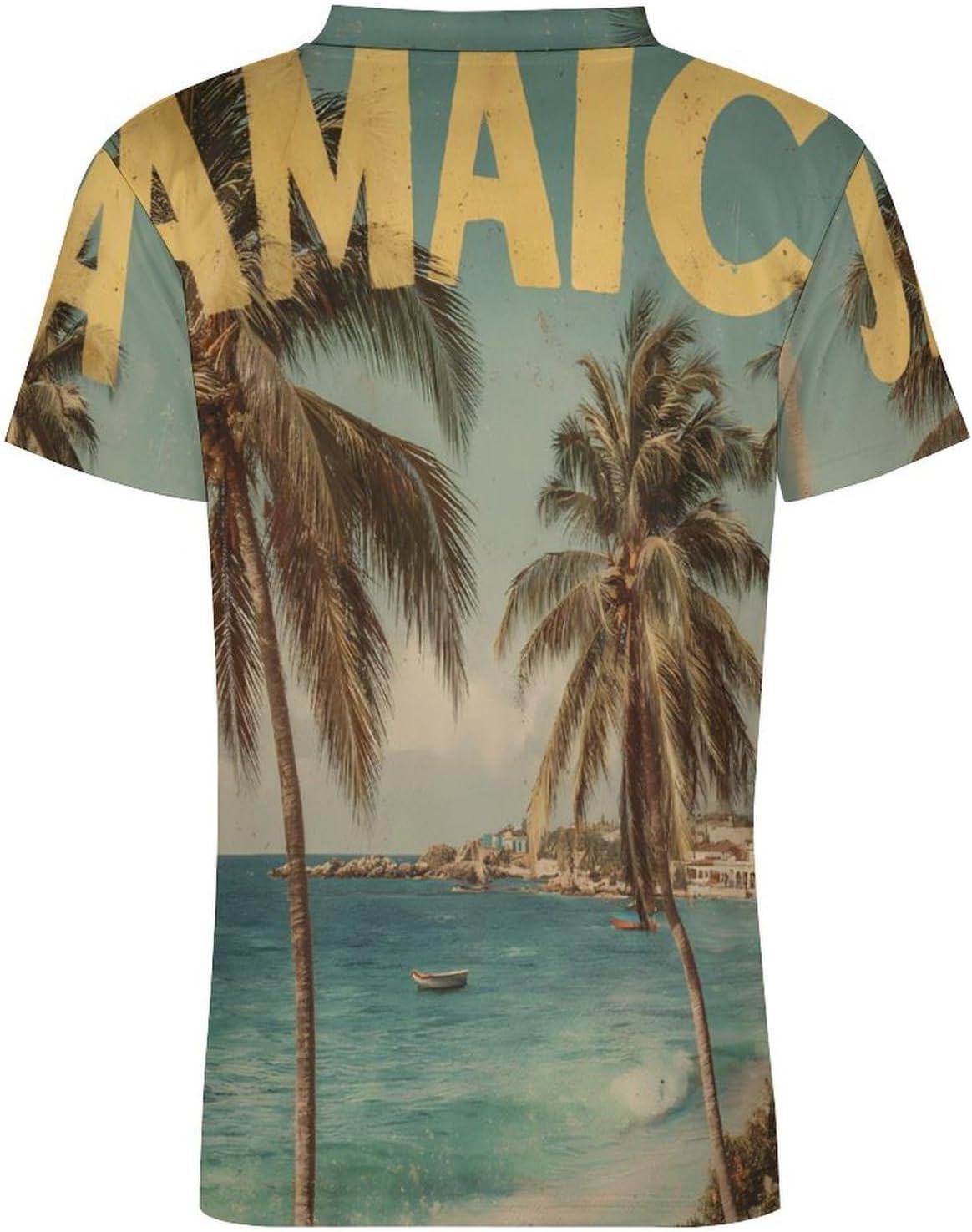 Vintage Jamaica Travel Personalized Soccer Jersey Mens T-Shirts Sports Tops | Breathable Mesh Football Fan Custom Uniform Summer Short Sleeve V-neck