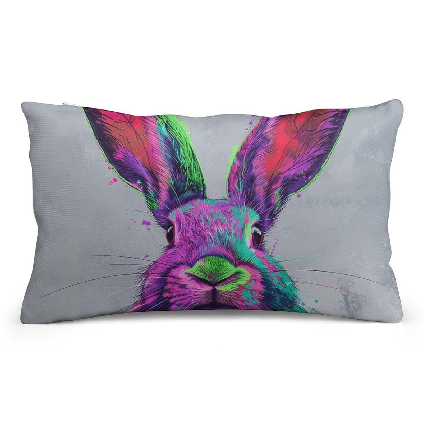 Velvet Pillowcases Standard Size 8"x12", Ultra Soft Breathable Pillow Cases for Bed, Luxury Cozy Fuzzy Pillow Shams, Lumbar Pillow Cover, Bright Color Rabbit Cushion Case Home Decor