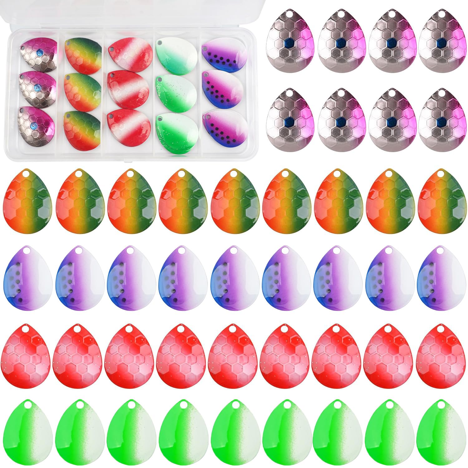 Walleye Rig Making Kit DIY Fishing Lure Spinner Making Kit Supplies Parts Crawler Harness Live Bait Rigs Colorado Blades Pompano Floats Clevis Beads