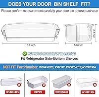 Vista 3 de UPGRADED WPW10451873 Refrigerator Door Bin Compatible With Whirlpool Kenmore Refrigerator Door Shelf Replacement W10451873, AP6021633, WRS571CIDM01