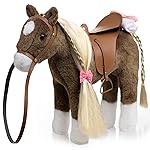 HollyHOME Horse Stuffed Animal Cute Pony Plush Pretend Play Horse Toys for Girls 11 inches Chocolate