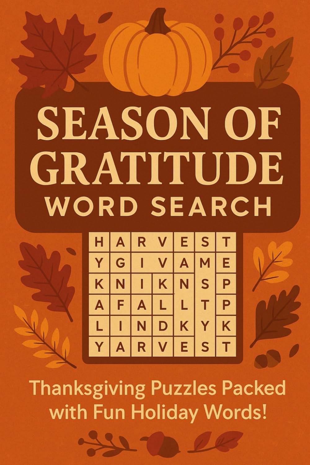 Season of Gratitude Word Search: Thanksgiving Puzzles Packed with Fun Holiday Words