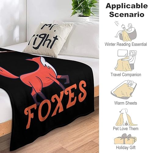 Miniatura 6 de Manta de zorro para regalo, 50 x 60 pulgadas, suave, acogedora y cálida, manta de franela para niñas y niños amantes de los zorros, mantas para