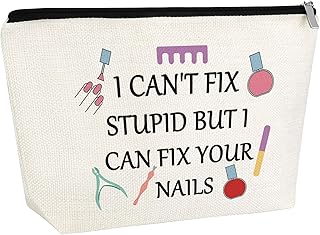 Nail Technician Gift Nail Artist Appreciation Gift for Women Makeup Bag Manicurist Gifts Graduation Gifts Cosmetic Bag Nails Lovers Present Christmas Birthday Present for Her Zipper Travel Pouch