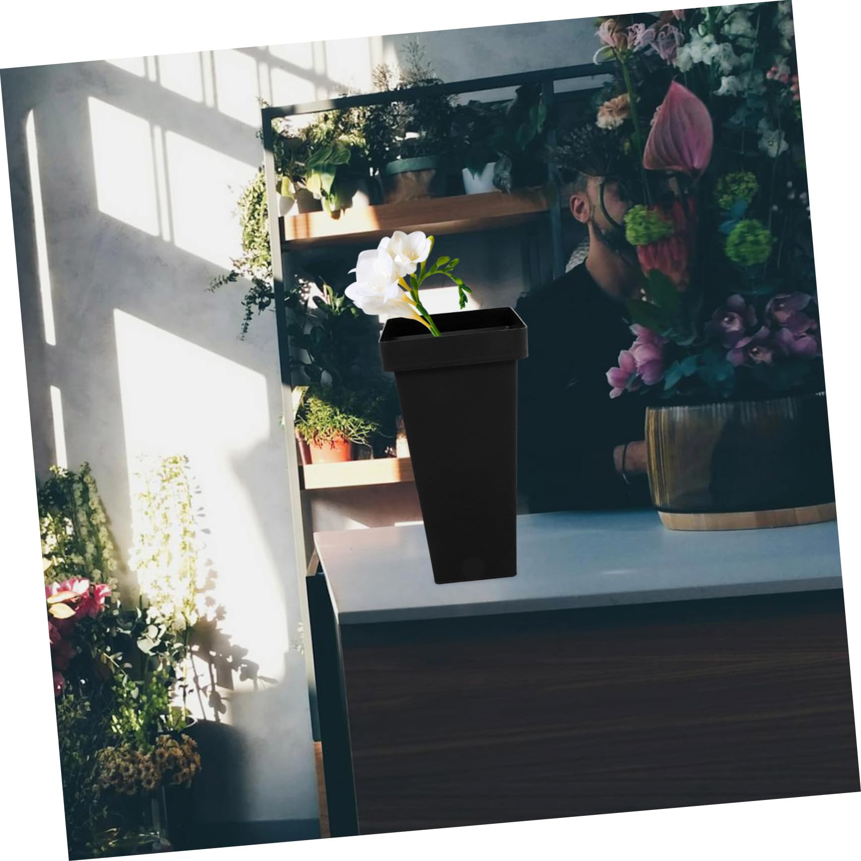 VILLCASE Blumeneimer 2 Stück aus Kunststoff, Leicht und Robust für Blumen