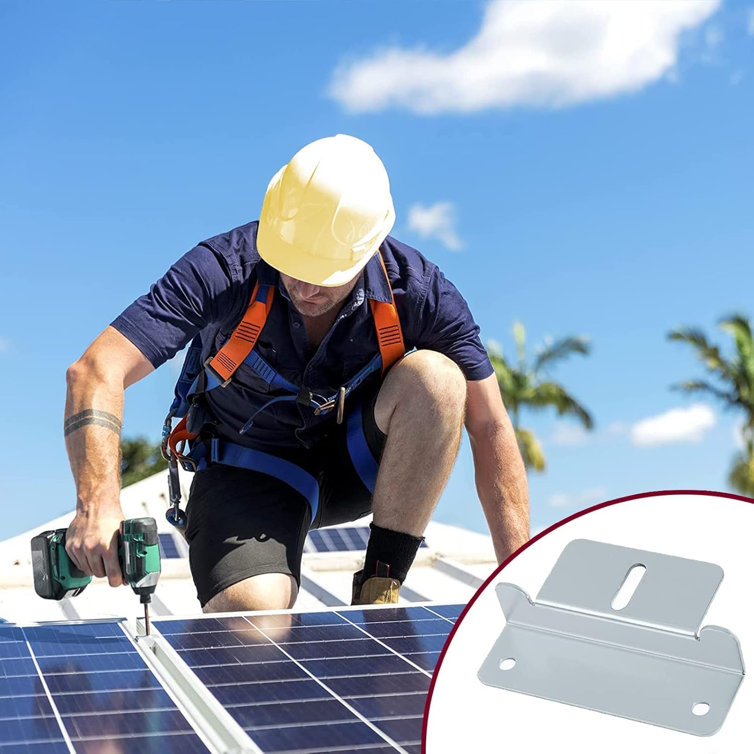 Uchwyt do modułu solarnego, montaż paneli słonecznych, wsporniki Z, z nakrętkami i śrubami, do przyczep kempingowych, ścian, dachów (8 sztuk)