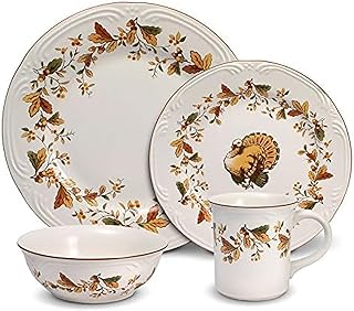 Pfaltzgraff Autumn Berry 16 Piece Dinnerware Set, Service for 4, Multi C...