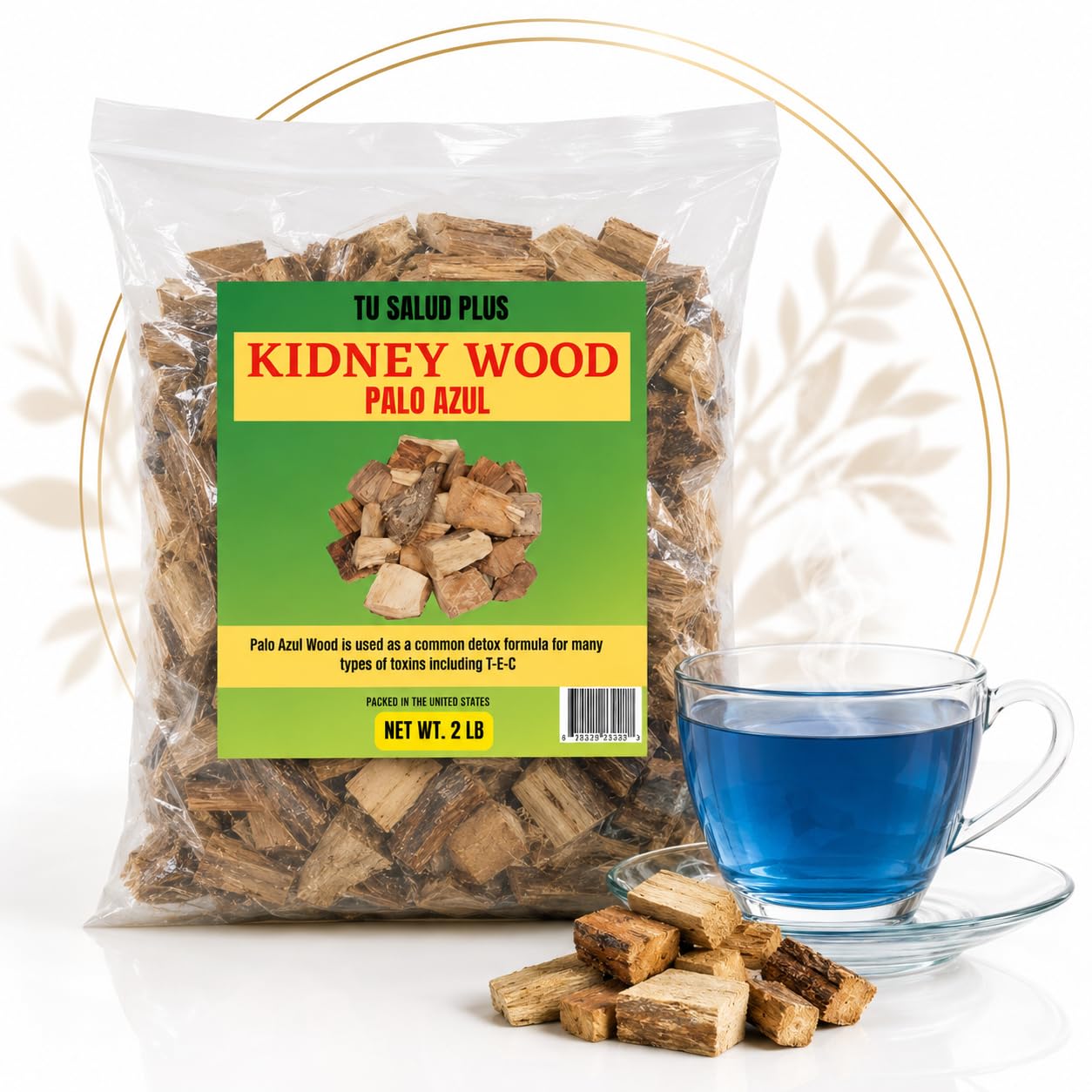 Tu Salud Plus 2 Lb Blue Stick Teatox - Cyclolepis Genistoides - Palo Azul Tea for Detox - Palo Azul Kidney Wood Natural Herbal Remedy - Supports Urinary Health and Hydration